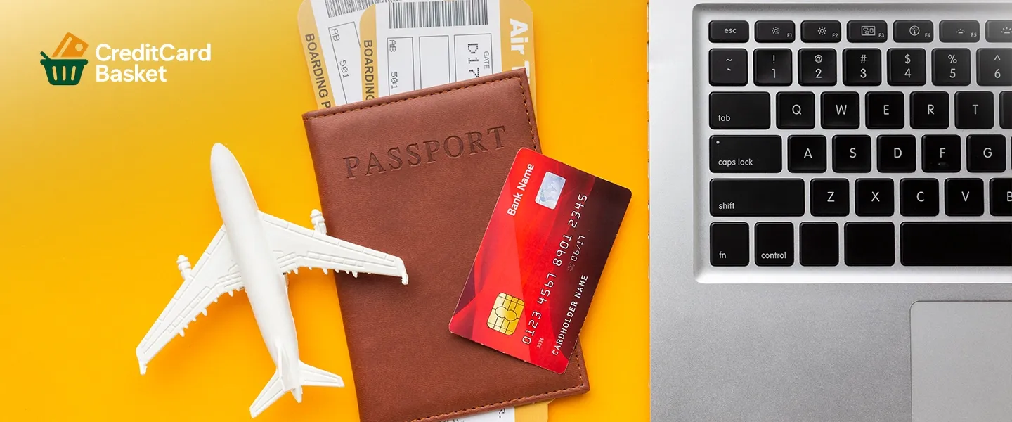 A premium best travel rewards credit card placed next to international flight tickets and a passport, symbolizing elite travel benefits and lounge access in 2026.