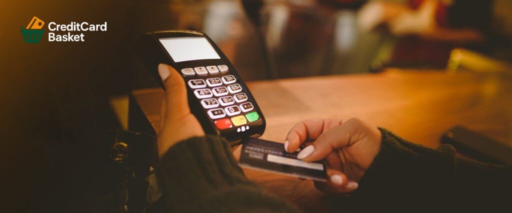 A man using a credit card EMI option at a payment machine, symbolizing the critical choice between smart budgeting and potential debt.