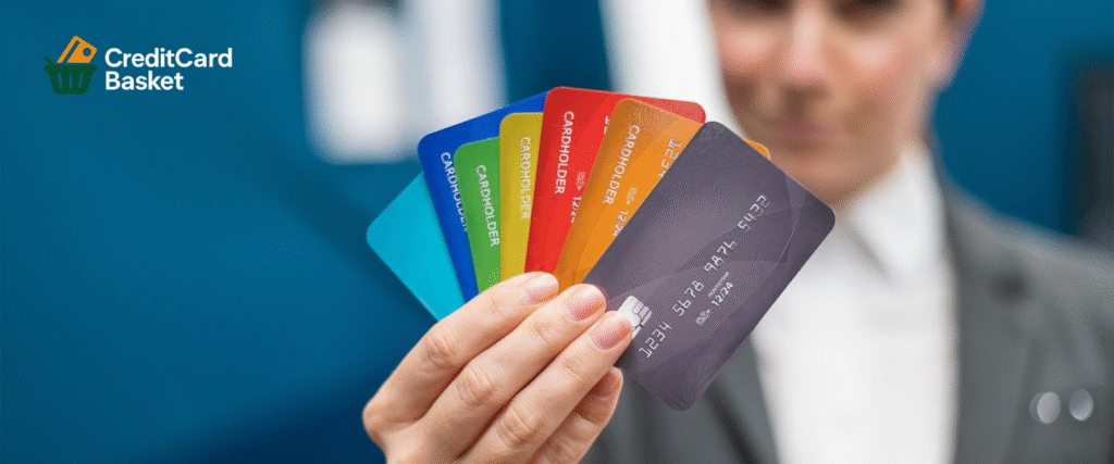 A man holding a bunch of credit cards, learning how to build the perfect credit card stack to optimize his 2026 spending.